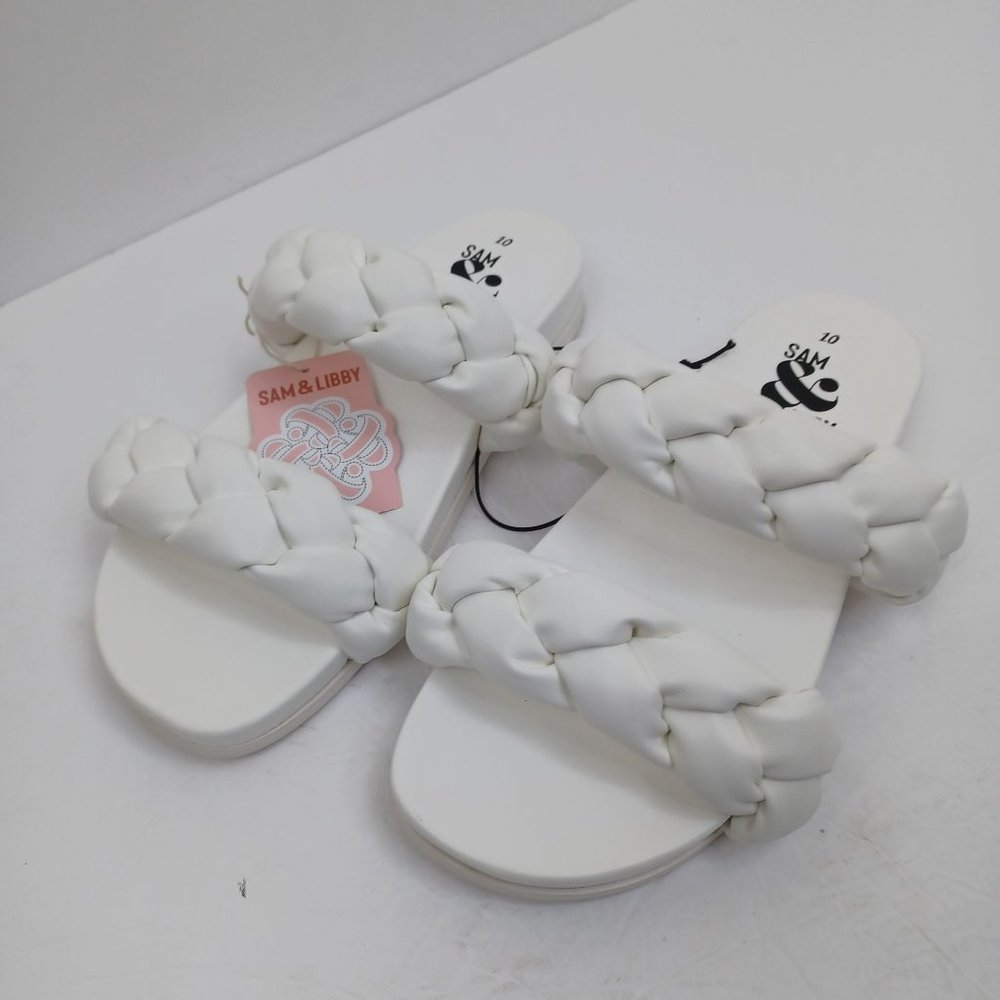Sam & Libby White Flatform Footbed Slide Sandal Y2K